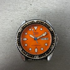 Citizen Vega Dive Watch Men 38mm Orange Dial Steel Daydate 1408-391543 Parts
