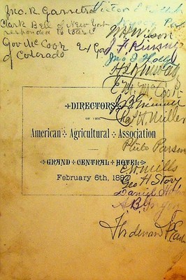 American Agricultural Association Menu February 6 1882 Directors