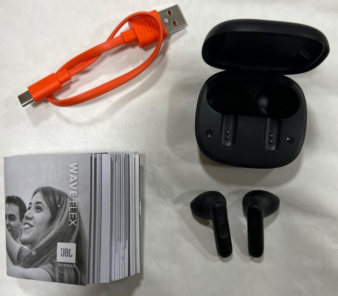 JBL Wave Flex TWS Bluetooth Wireless In-Ear Earbuds Black USED/No box
