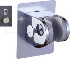 Handheld Shower Head Holder with 2 Hanger Hooks,Strong Adhesive Waterproof No Dr