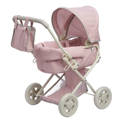 Olivia's Little World Buggy-Style Baby Doll Stroller with Retractable Canopy,