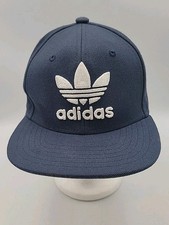 Adidas Wool Blend Snapback Hat Blue With White Trefoil Raised Youth OS