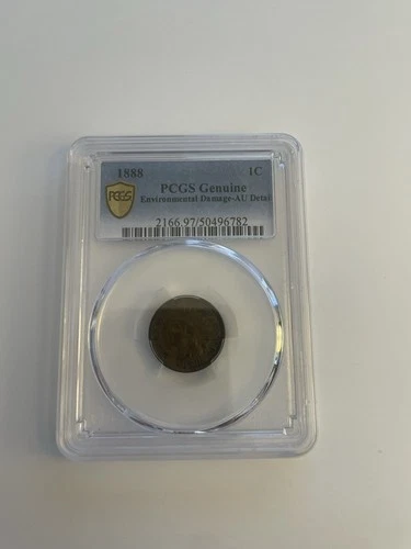 1888 Indian Head Penny, Graded, AU Detail PCGS Certified