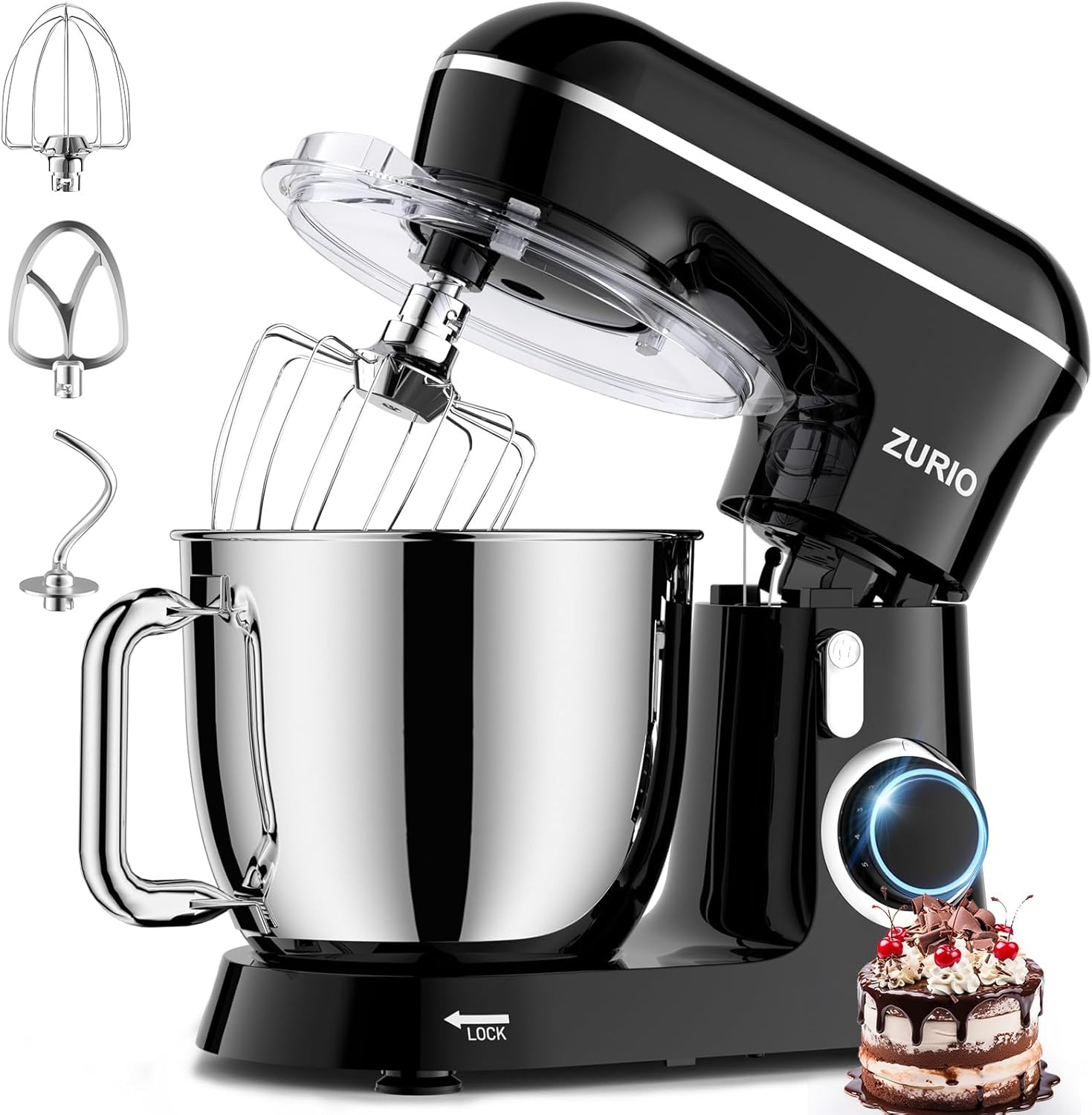 Impastatrice Planetaria 1300W  5.5L Robot Impastare Portable a 10 Velocità Con F