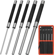 8In Long Carbon Steel Pin Punch Set, 5Pcs Pin Punch Sizes 1/8", 3/16", 1/4", 5/1