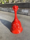 Vintage 1976 Fenton Bicentennial Patriot Bell Eagle Top - Red Slag Glass
