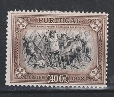 Portugal Battle of Atoleiros scene classic stamp 1928 MLH A-2