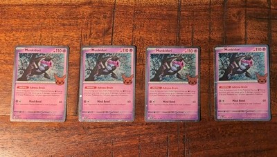 4x Munkidori Trick or Trade 2024 Holo Pokemon Trading Card 095/167 Mimigma Mint