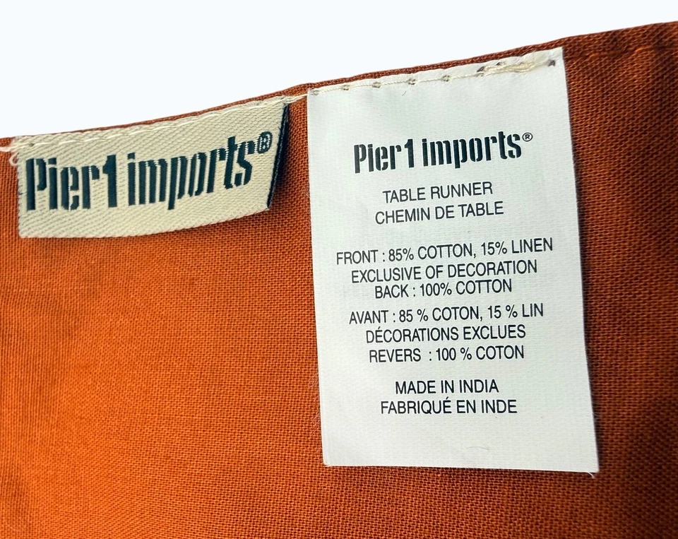 Pier 1 Importaciones Otoño Otoño Hojas Corredor de Mesa Crema y Naranja Decoración con Cuentas 72” Foto 4 de 4