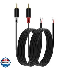 RCA to Speaker Wire Adapter, 2 Bare Wire Cables to RCA Plug Adapter - 16.4FT,