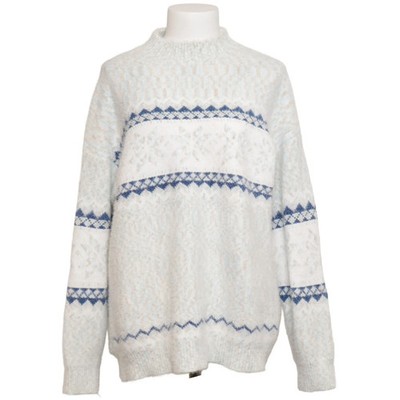 Strickpullover, Größe: XL, Blau/Weiß/Beige, Polyester, Damen #iyA