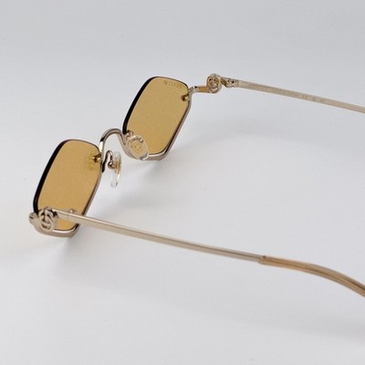Gucci Men Sunglasses Gold Rose Mirror Yellow Cat Eye GG1604S  display picture 2