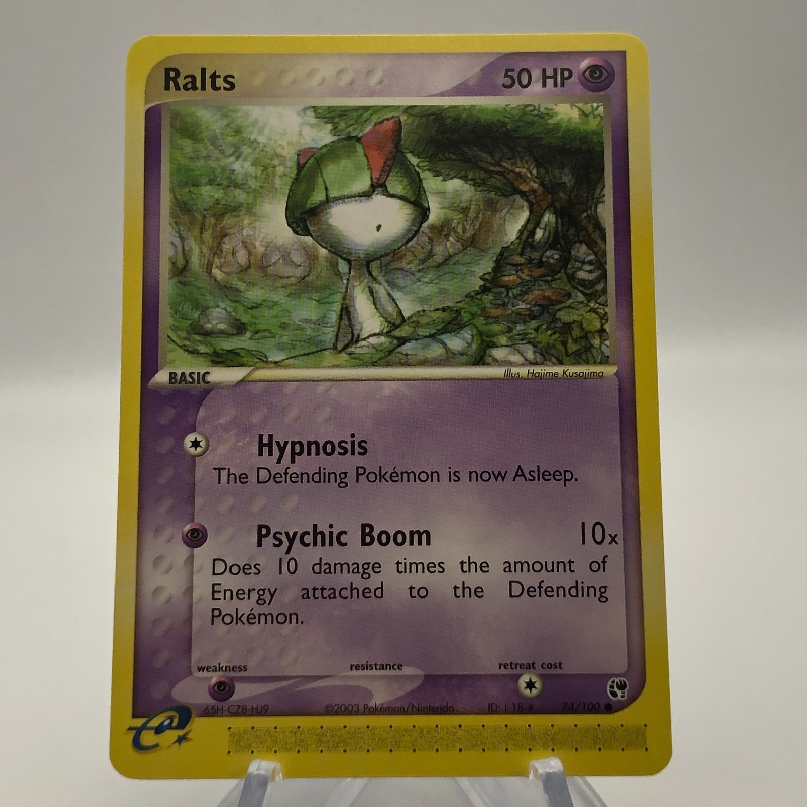 Pokemon Ralts 74/100 - Common - EX Sandstorm 2003 e-Reader - NM