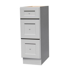 Gray Shaker 3- drawer base cabinet