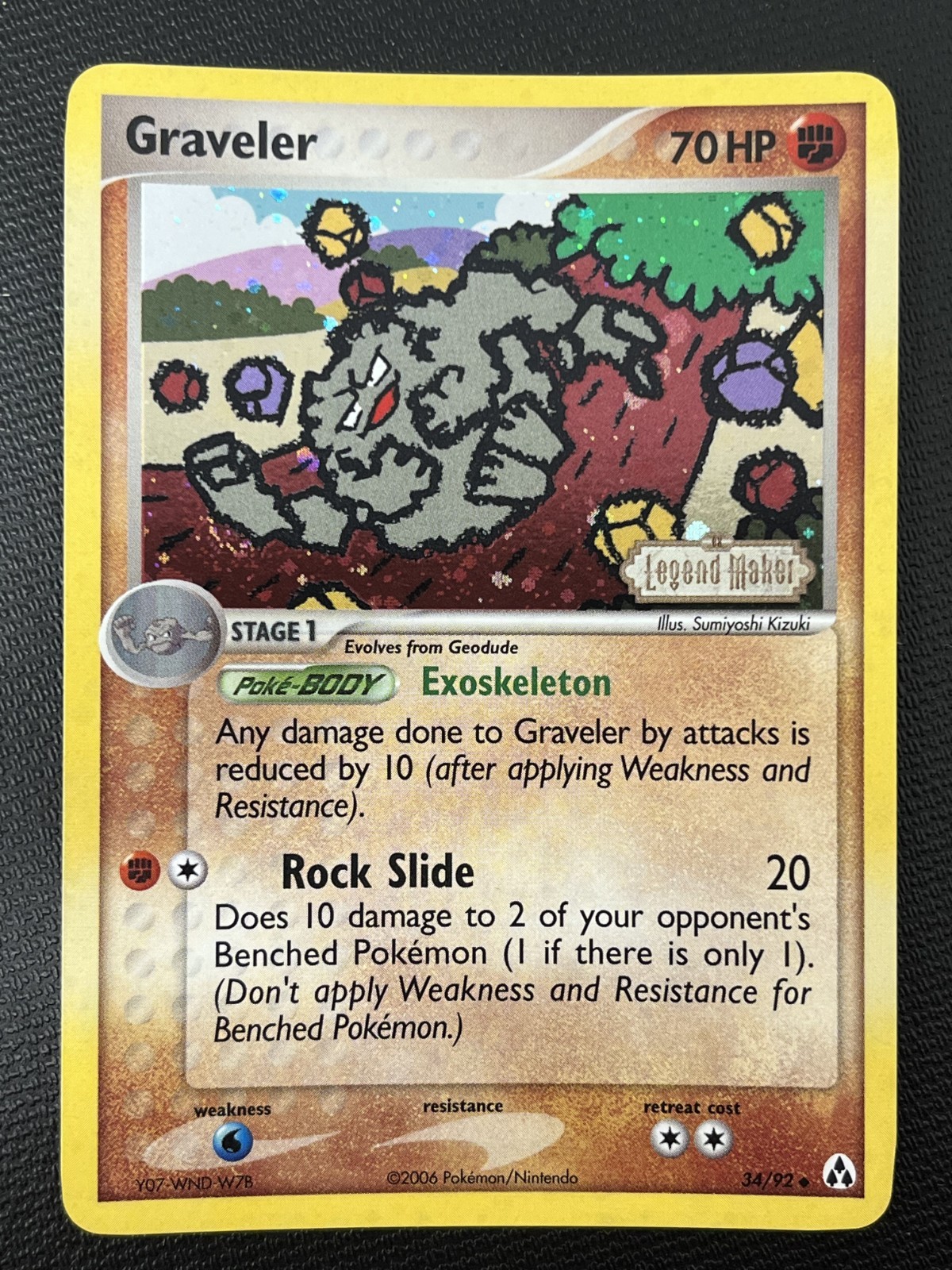 Graveler 34/92 EX Legend Maker Stamped Reverse Holo Pokémon TCG Card NM