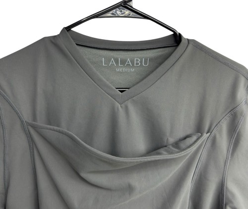T-shirt Homme Lalabu Avec Poche Kangourou - Taille M, Col V, Gris - Parfait état