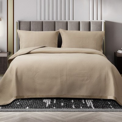 3 Piece/Set Quilted Floral Bedspread with 2 Pillow Shams Bedding Throw 220*240cm