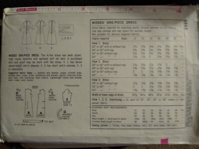 CUT Rare Vintage 1966 Simplicity 6862 A-LINE DRESS Sewing Pattern