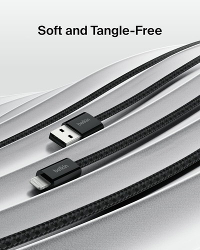 Belkin 2-Pack Braided USB-A to Cable 5ft - Soft, Flexible Fast-Chargin - Zdjęcie 4 z 7