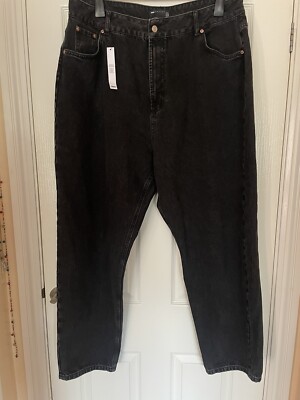 Asos Black Wash Jeans Größe 20 neu mit Etikett Damen Übergröße Denim Garderobe Grundnahrungsmittel
