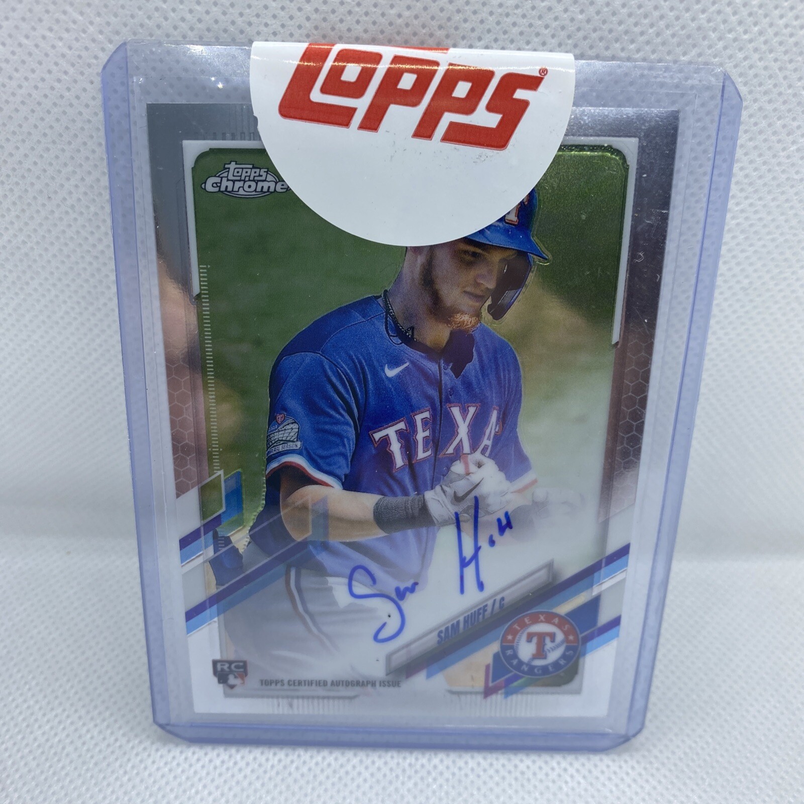 Sam Huff 2021 Topps Chrome Auto Rookie RC Rangers MLB