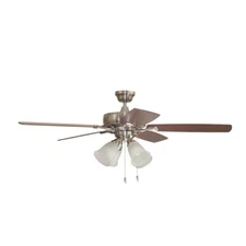 Craftmade 52" Twist N Click Ceiling Fan, Brushed Polished Nickel - TCE52BNK5C4