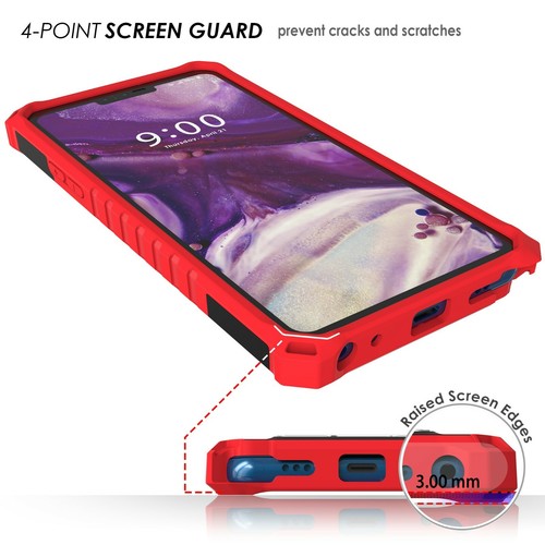 Funda rígida militar híbrida a prueba de golpes con soporte + cubierta de vidrio templado para LG Stylo 5 - Imagen 22 de 34