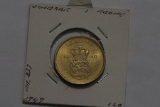 🧭 🇩🇰 DENMARK 1 KRONE 1949 HIGH GRADE B77 #70