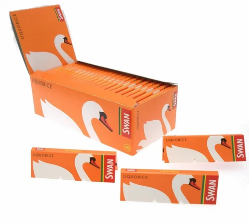 Full Box of 50 Swan Liquorice Flavour Rolling Cigarette Papers Free P&P