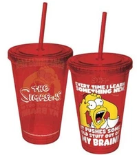 The Simpsons Homer 16 oz. Acrylic Travel Cup  RARE Collectible ICUP