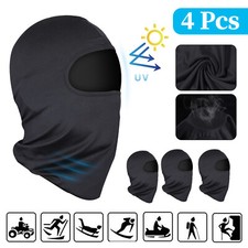 4Pcs Men Balaclava Black Face Mask Lightweight Motorcycle Warmer Ski Neck Gaiter