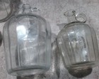 Lot of 4   Antique Clear Glass Vinegar Bottles    2 ea 7", 2 ea 6" — photo 3