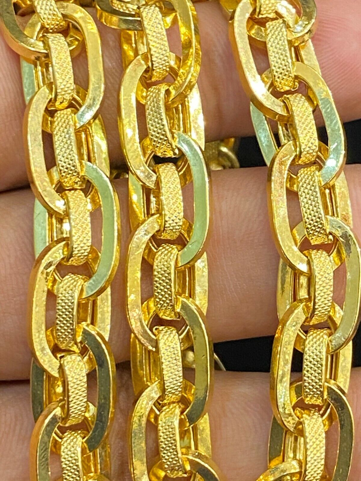 DUBAI CHAIN DESIGN 20K 22K YELLOW GOLD SELECT YOUR SIZE MEN MAN