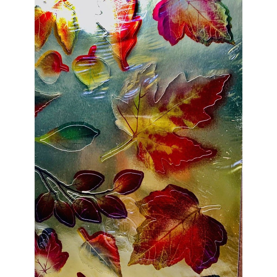 Leaf Stickers Sheets Green Gold Foil Current Scrapbooking Summer Fall