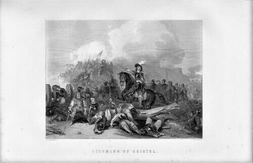 1879 historical print titled the "  storming of bristol  " - Picture 1 of 1
