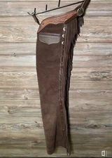 Men Western style Cowboy Suede Leather Horse Riding, Bike riding Chaps
