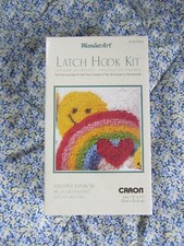 NIP Sunshine Rainbow CARON Latch Hook Kit P504 WonderArt 12"x12" NEW