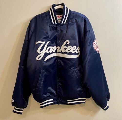 Vintage Majestic Authentic Collection New York Yankees Satin Bomber Jacket XL