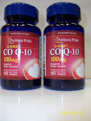 CO Q-10 Q-SORB 100 mg 60 Softgels (2 Pack) Supports Heart Health