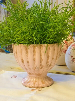 Clayre & Eef Blumentopf Rosa Garten Deko Landhaus Shabby #2021415 - Bild 1 von 3