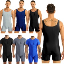 UK Mens Wrestling Singlet 1Pc Boxers Leotard Bodysuit Sport Jumpsuit Underwear