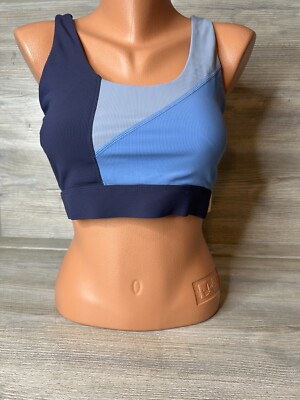 Wilo The Label Anthropologie Ribbed Blue Color Block Medium Bra Only