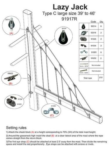 003RFS-LAZY JACK SYSTEM C - GRANDE TAILLE - AVEC SANGLES DE CORDE ET D'ENROULEMENT INCLUSES - Photo 1/3