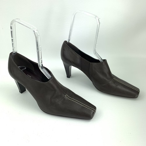 Women's Sesto Muecci Size 9 N Brown Leather Classic Pump Heels Made in Italy