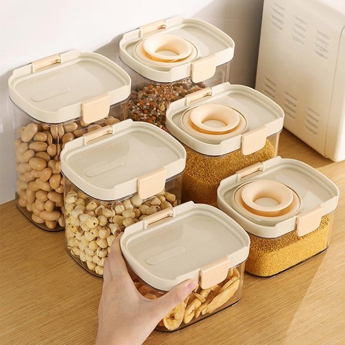 Sealed Jars Kitchen Grain Storage Organizer Clear Plastic Moisture-proof ZUB - Picture 8 of 19