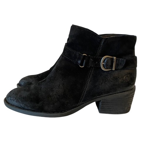 born black suede booties