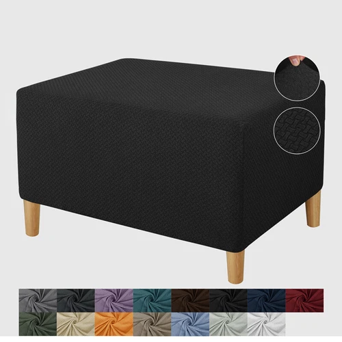 Fußhocker Stretch Bezug Hocker Ottomane Aufbewahrung Sofa Schonbezug Rechteck Schutz - Bild 18 von 40