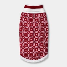 Dog Sweater - Red/White, Large