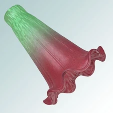 Small Pale Green/Cranberry Lily/Tulip Lamp Shade #3188