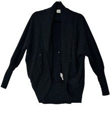 Aritzia Wilfred Diderot Cardigan Women Medium Black Open-Front Sweater Lounge